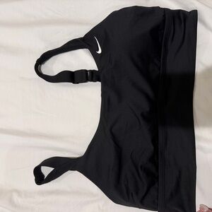 Nike Black Sports Bra with White Swoosh Logo